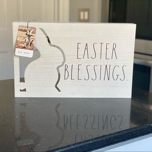 Rae Dunn Easter sign : Wooden painted white